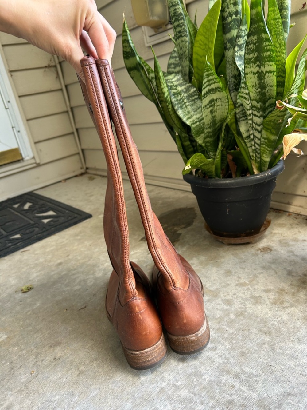 Frye Melissa Button Lug Leather Tall Knee Boots 8 - Picture 6 of 9